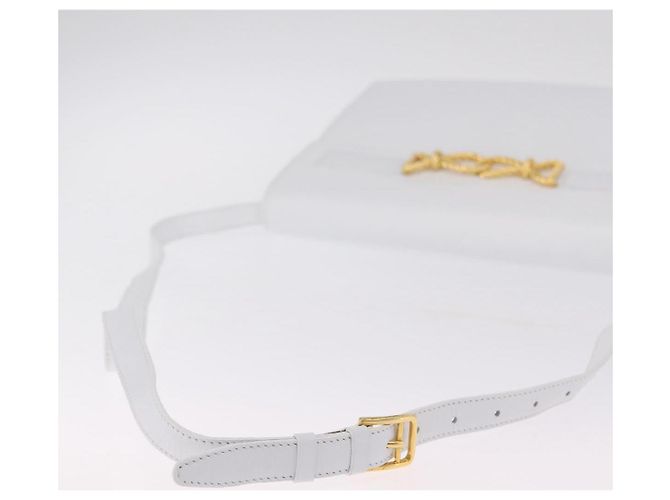 Céline CELINE Shoulder Bag Leather White Gold Auth ep16793A - Jerrillo - vista 7