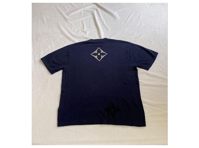 Louis Vuitton Monogram and Flowers Wool T-Shirt - Navy Blue - view 2