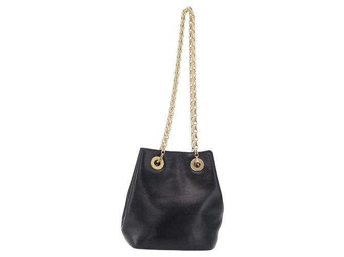 Céline CELINE Shoulder Bag Leather Black Gold Auth ep16820V - Jerrillo - vista 2