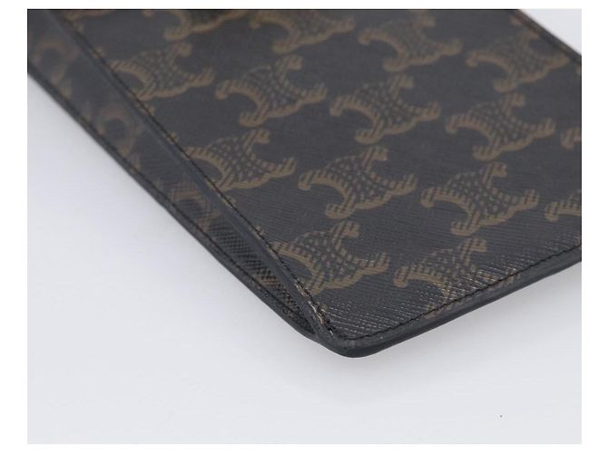 Céline CELINE Macadam Canvas Triomphe Vertical Mobile Pouch PVC Brown Gold Auth ka6842 - Jerrillo - vista 11