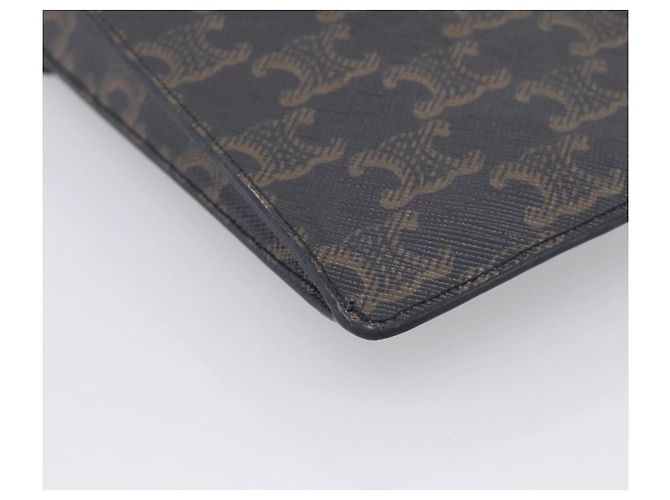 Céline CELINE Macadam Canvas Triomphe Vertical Mobile Pouch PVC Brown Gold Auth ka6842 - Jerrillo - vista 13
