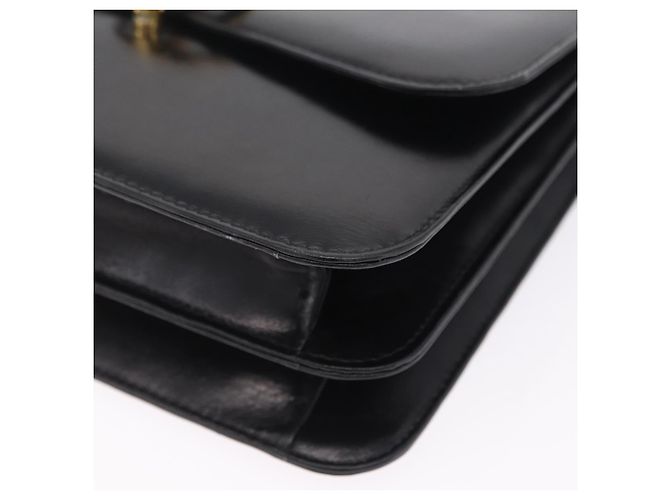 GUCCI Interlocking Shoulder Bag Leather Black Gold Auth ka6844 - Jerrillo - vista 11