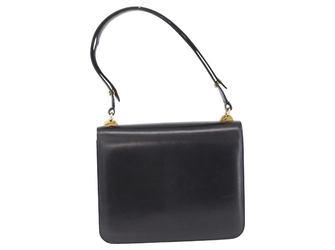 GUCCI Interlocking Shoulder Bag Leather Black Gold Auth ka6844 - Jerrillo - vista 3