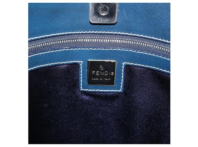 FENDI Zucchino Tote Bag Navy Silver Auth ka6858 - Jerrillo - vista 16