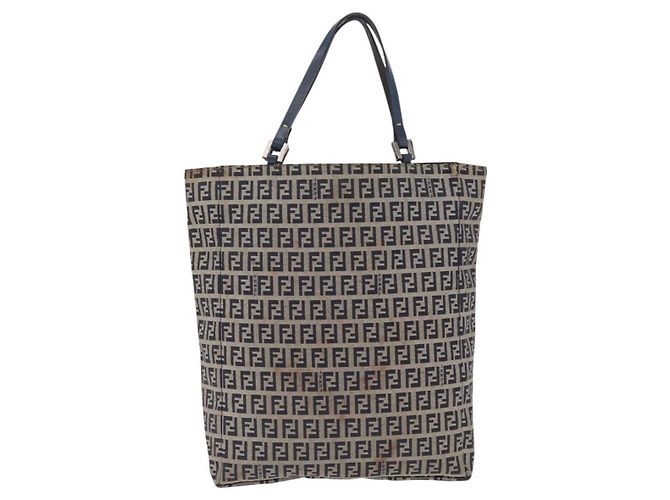 FENDI Zucchino Tote Bag Navy Silver Auth ka6858 - Jerrillo - vista 2