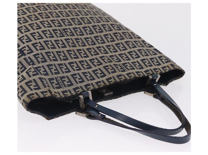 FENDI Zucchino Tote Bag Navy Silver Auth ka6858 - Jerrillo - vista 7