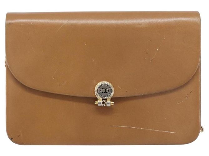 Christian Dior Chain Shoulder Bag Leather Beige Gold Auth ep16809 - Jerrillo - vista 2