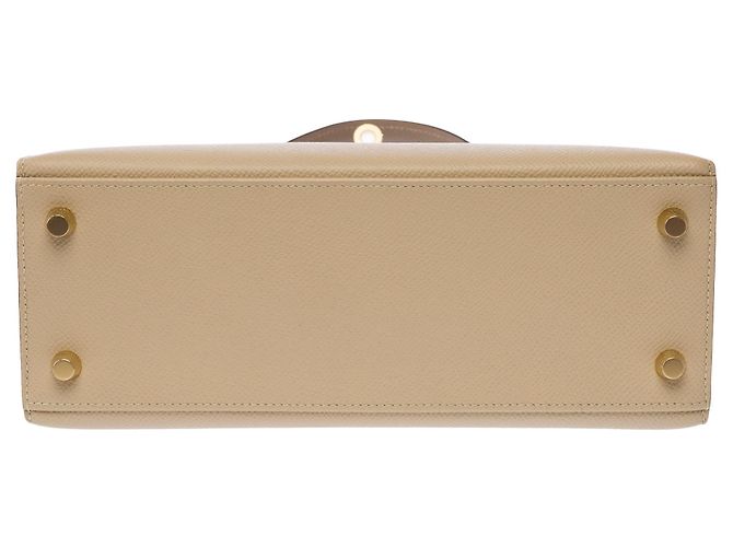 Hermès Borsa HERMES Kelly 25 in Pelle Beige - 104075 - vue 11
