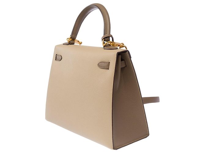 Hermès Borsa HERMES Kelly 25 in Pelle Beige - 104075 - vue 2