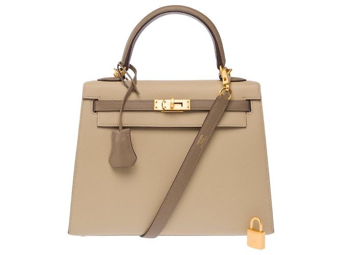Hermès Borsa HERMES Kelly 25 in Pelle Beige - 104075 - vue 4