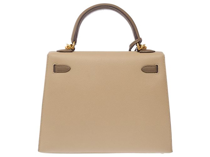 Hermès Borsa HERMES Kelly 25 in Pelle Beige - 104075 - vue 5