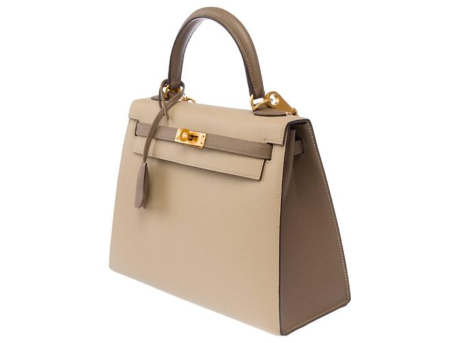 Hermès Borsa HERMES Kelly 25 in Pelle Beige - 104075 - vue 6