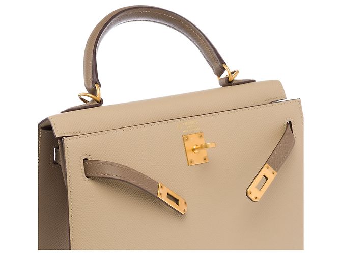 Hermès Borsa HERMES Kelly 25 in Pelle Beige - 104075 - vue 7