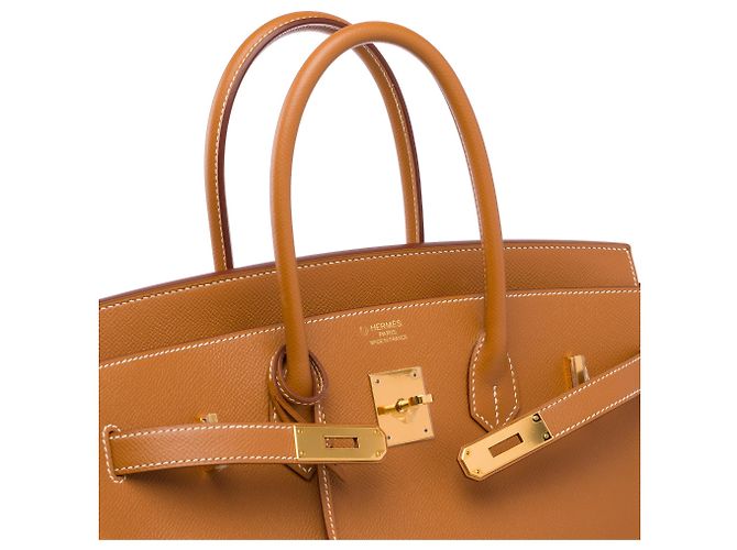 Hermès Borsa HERMES Birkin 35 in Pelle Dorata - 104078 - vista 7