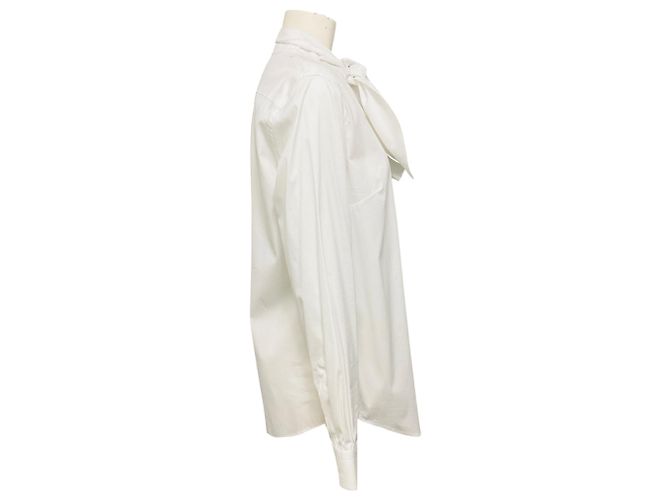 Blusa de algodón Lian con cuello de lazo blanco Sara Roka - vista 2