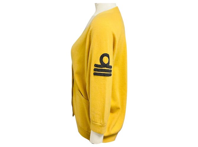 Brunello Cucinelli Cardigan aus Kaschmir in Senfgelb mit Monili - Ansicht 2