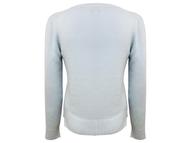 Loro Piana Baby Cashmere Rundhals-Pullover langärmlig hellblau - Ansicht 3