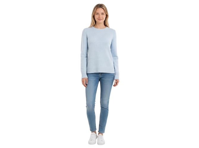 Loro Piana Baby Cashmere Rundhals-Pullover langärmlig hellblau - Ansicht 4