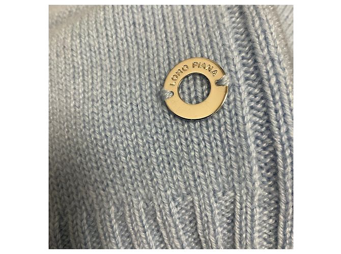 Loro Piana Baby Cashmere Rundhals-Pullover langärmlig hellblau - Ansicht 6