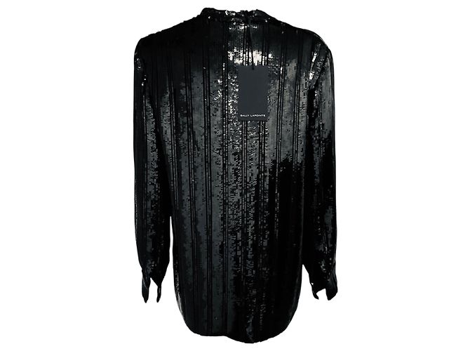 Autre Marque Blusa de rayas con lentejuelas negras Sally LaPointe - vista 3