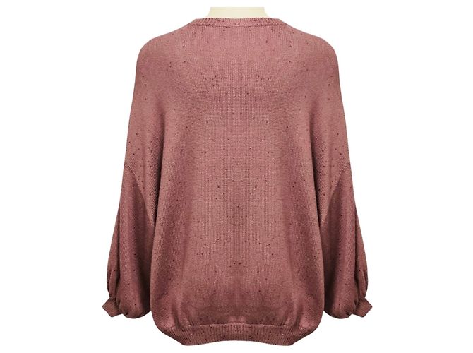 Brunello Cucinelli Oversized Slouchy-Pullover aus Kaschmir- und Seidenstrick mit Pailletten in Mauve - Ansicht 3