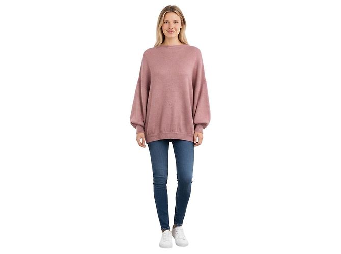 Brunello Cucinelli Oversized Slouchy-Pullover aus Kaschmir- und Seidenstrick mit Pailletten in Mauve - Ansicht 4
