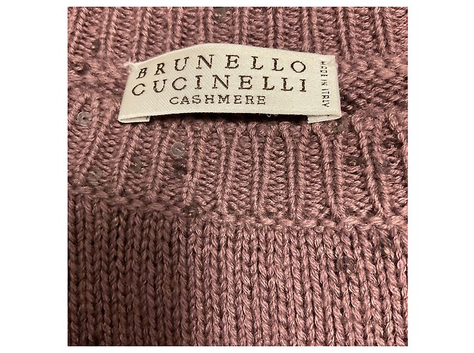 Brunello Cucinelli Oversized Slouchy-Pullover aus Kaschmir- und Seidenstrick mit Pailletten in Mauve - Ansicht 5