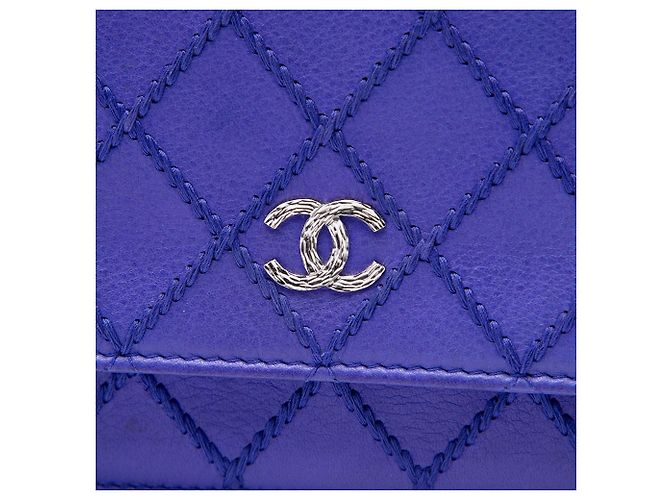 Purple Chanel CC Quilted Calfskin Fancy Wallet On Chain Crossbody Bag - vista 5
