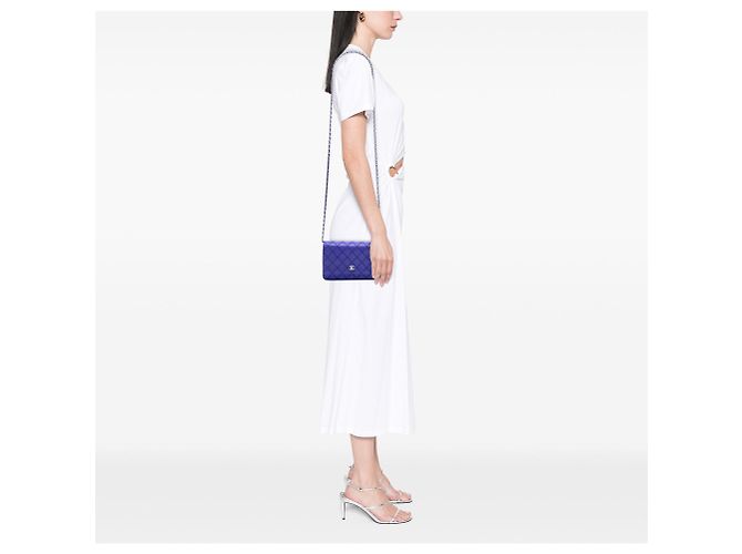 Purple Chanel CC Quilted Calfskin Fancy Wallet On Chain Crossbody Bag - vista 6