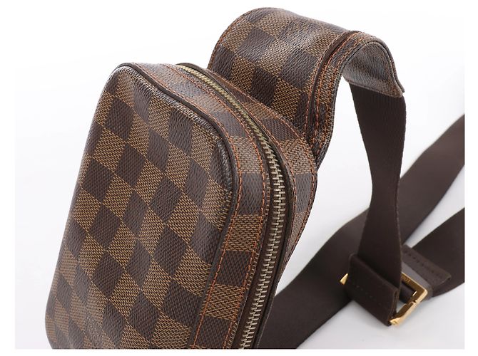 Borsa a tracolla Louis Vuitton Geronimos Damier Ebene Marrone N51994 - vista 10