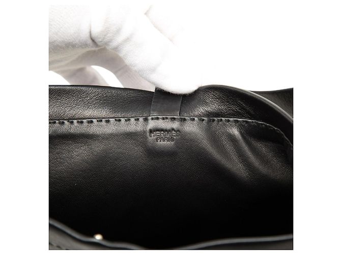 Borsa crossbody Hermès Toudou in pelle d'agnello nera - vista 5