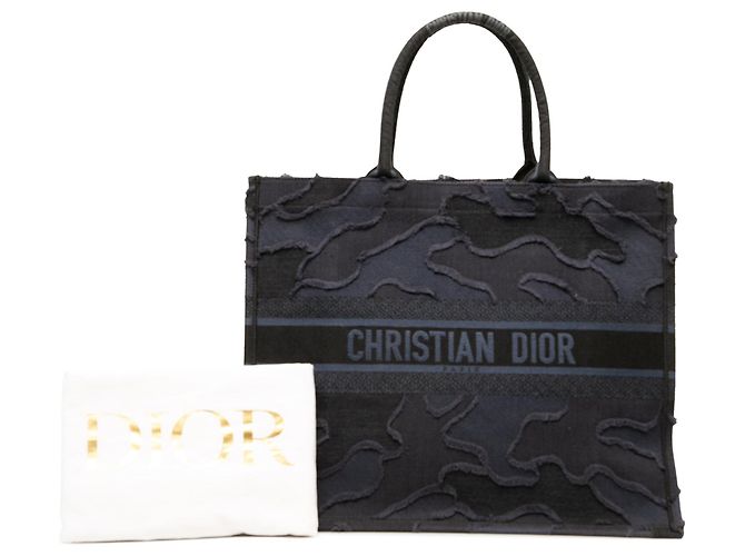 Dior Large Book Tote aus bestickter Canvas Camouflage Blau - Ansicht 6