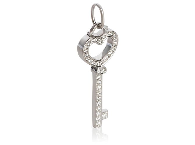 Colgante Mini Corazón Llave en Platino y Diamantes Tiffany & Co. - vista 3