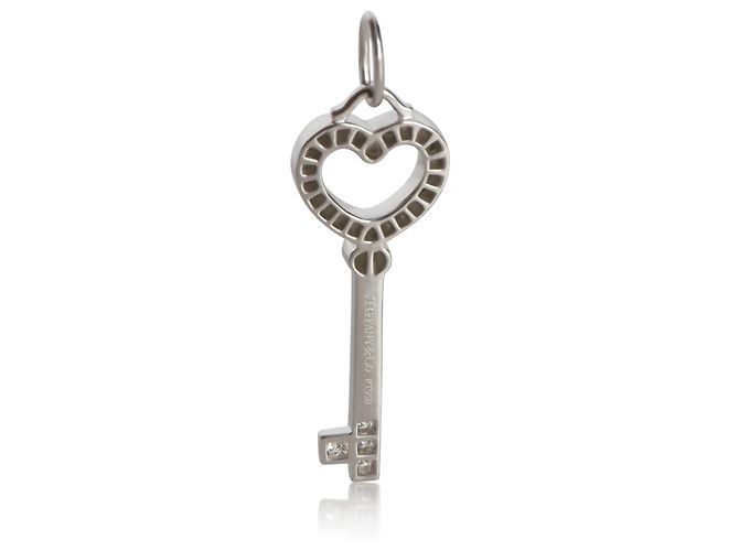 Colgante Mini Corazón Llave en Platino y Diamantes Tiffany & Co. - vista 4