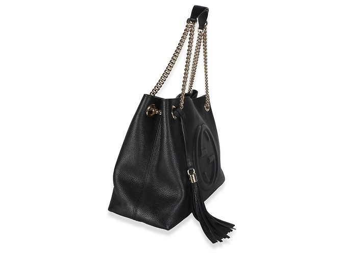 Borsa a tracolla Soho Medium in pelle di vitello martellata nera Gucci - vista 2