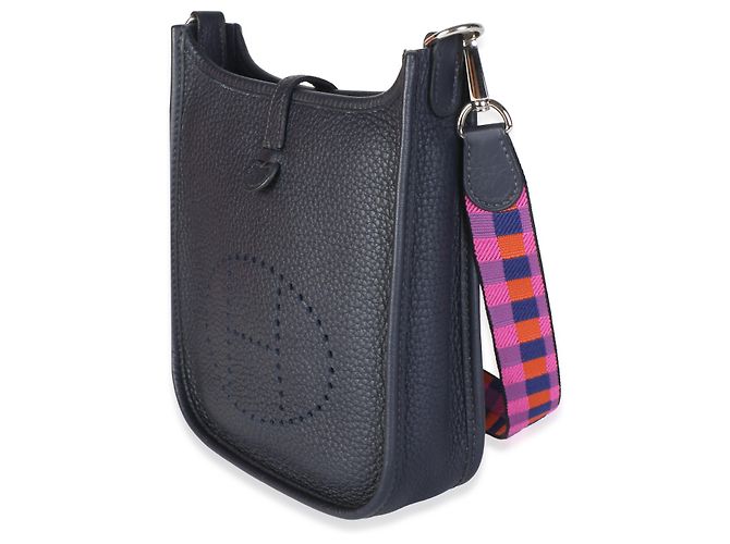 Hermès Bleu Nuit Clemence Bleu Saphir Anemone Maxi Quadrille Mini Evelyne TPM 16 - vista 3
