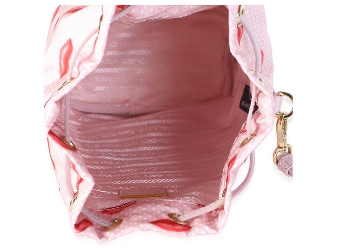 Prada Re-Nylon Lips Wristlet Pouch Alabaster Pink - Ansicht 5