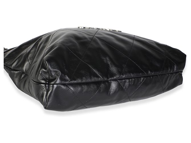 Chanel 22 Hobo in vitello lucido matelassé nero - vista 7