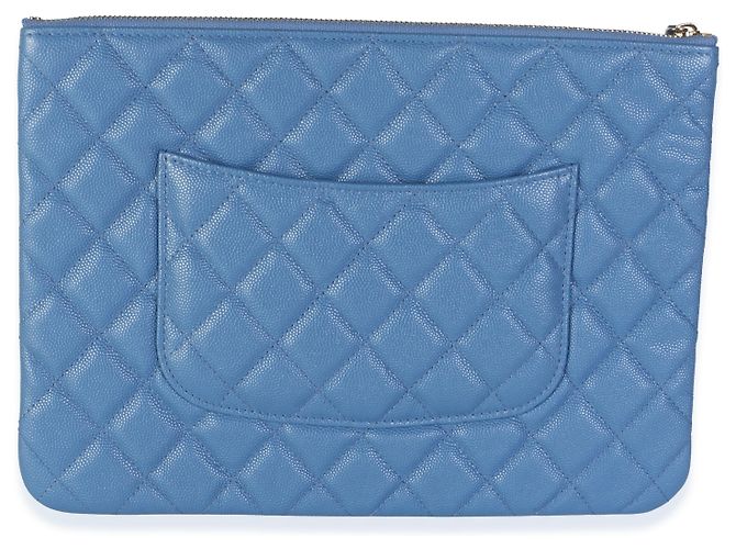 Chanel Blue Quilted Caviar Medium O Case Clutch - Ansicht 2