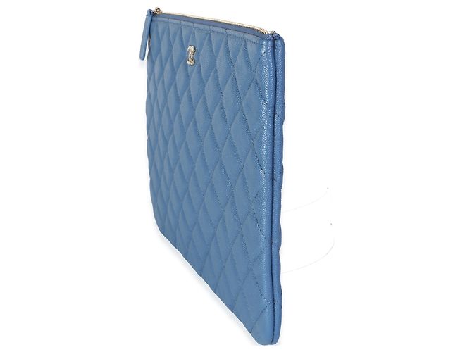 Chanel Blue Quilted Caviar Medium O Case Clutch - Ansicht 3