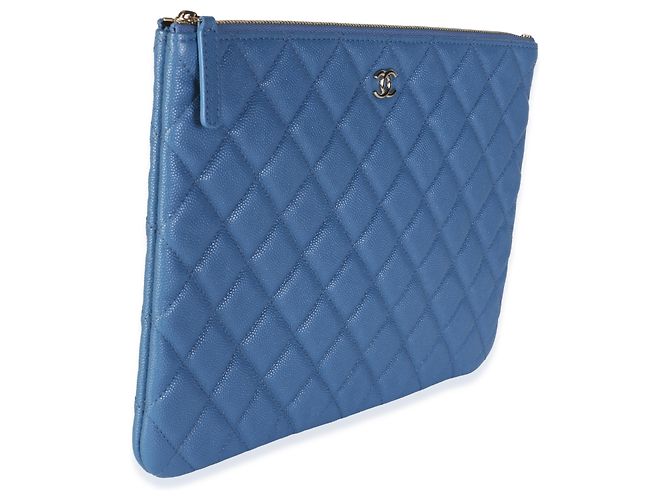 Chanel Blue Quilted Caviar Medium O Case Clutch - Ansicht 4