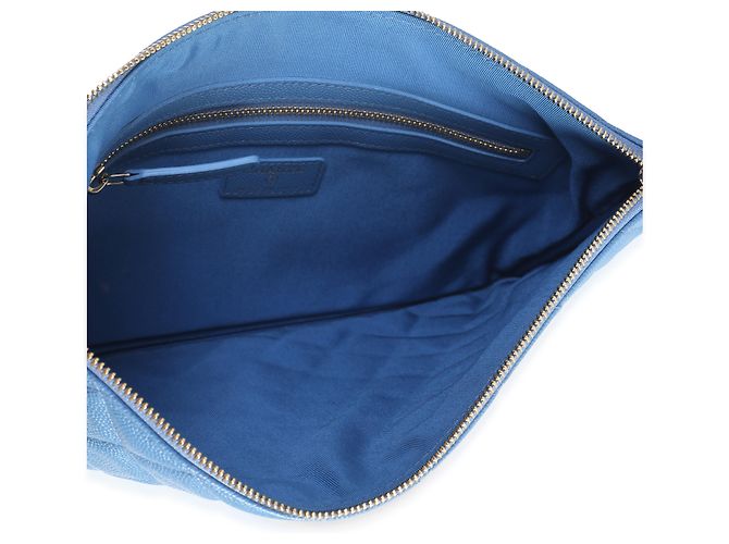 Chanel Blue Quilted Caviar Medium O Case Clutch - Ansicht 5