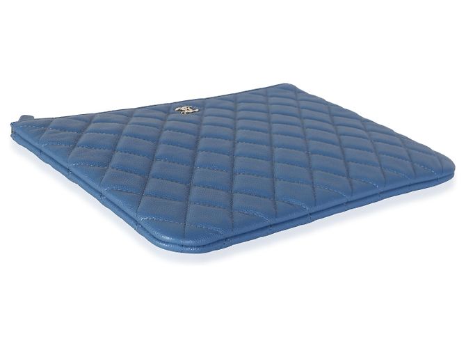 Chanel Blue Quilted Caviar Medium O Case Clutch - Ansicht 7