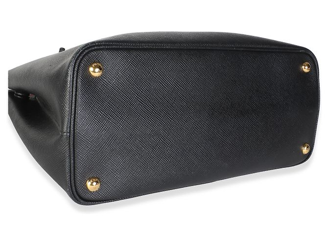 Sac Double Moyen Prada en Saffiano Noir - vue 7