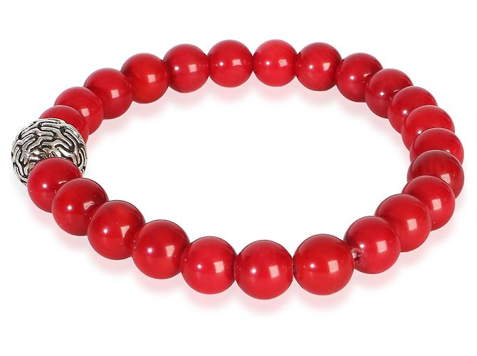 Autre Marque Bracciale John Hardy in argento sterling e perle di corallo - vista 2