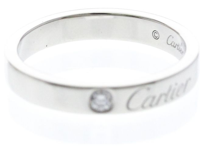 Anello C de Cartier in platino con diamante - vista 5