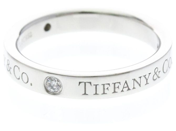 Autre Marque Anello Tiffany Flat Band con diamanti - vista 2