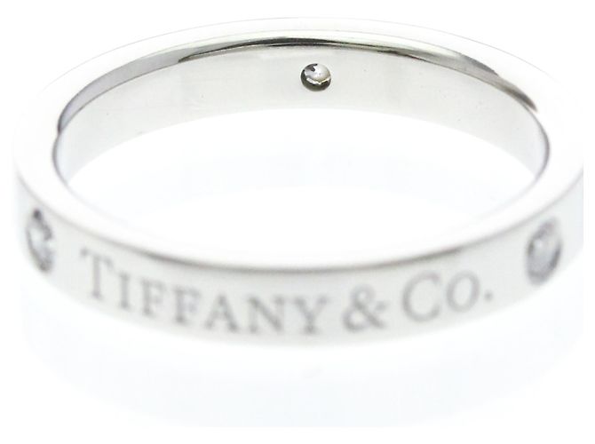 Autre Marque Anello Tiffany Flat Band con diamanti - vista 5