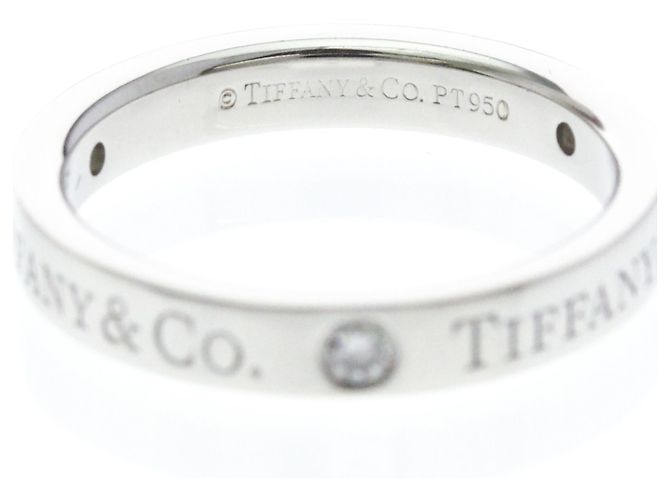 Autre Marque Anello Tiffany Flat Band con diamanti - vista 7