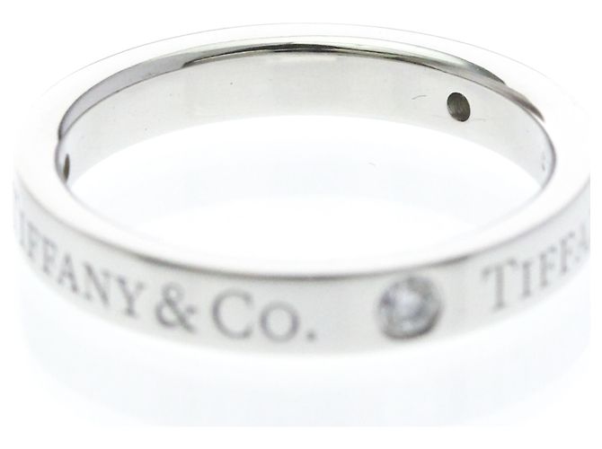 Autre Marque Anello Tiffany Flat Band con diamanti - vista 8